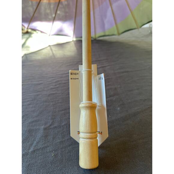 Traditional Vintage Japanese umbrella whirlpool 22” wood handle rainbow Chinese - Picture 15 of 16